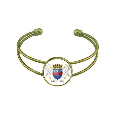 Imagem de Bracelete de São Bartelemy com emblema nacional da Ásia, joia retrô de punho aberto