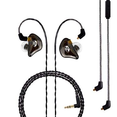 Imagem de BASN Fones de ouvido intra-auriculares profissionais para cantores, bateristas músicos com conector MMCX IEM fones de ouvido (Pro Clear Brown)