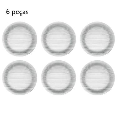 Imagem de Jogo De Pratos Em Vidro Fundo 6 Peças 22,4 Cm Transparente