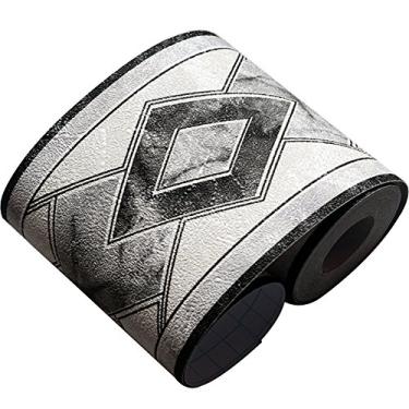 Imagem de Creation Core 10,6 x 499,8 cm de borda de papel de parede padrão 3D decoração de parede removível autoadesivo cozinha banheiro azulejos, preto diamante