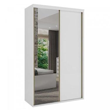Imagem de Guarda Roupa Solteiro 2 Portas De Correr 1 Porta Com Espelho Belmax Branco