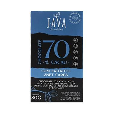 Imagem de Chocolate 70% Cacau com ERITRITOL e Amêndoas - 1 tablete de 80g