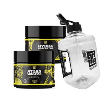 Imagem de Kit Glutamina Hydra 150g + Creatina Atlas + Galão 1,5L-Unissex
