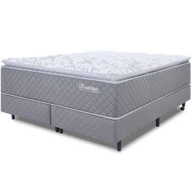 Imagem de Cama Box com Colchão Queen Molas Ensacadas Pillow Top Premium Sleep Cinza 158x198cm BF Colchões