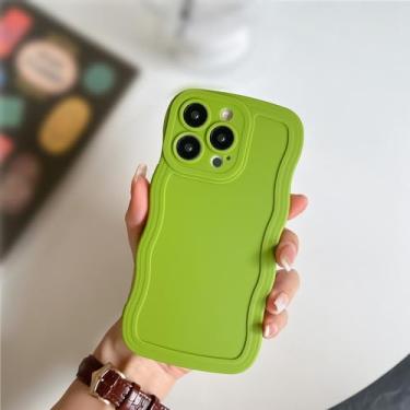 Imagem de Capa de telefone onda encaracolada de cor sólida para VIVO V27e V27 X90 T1 X80 X70 X60 X50 V23 V17 Neo Pro Plus Lite TPU capa traseira de silicone, verde, para X50 Pro