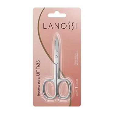 Imagem de Tesoura em Aço Para Unhas, Ponta Curvada, Silver, Lanossi Beauty & Care.