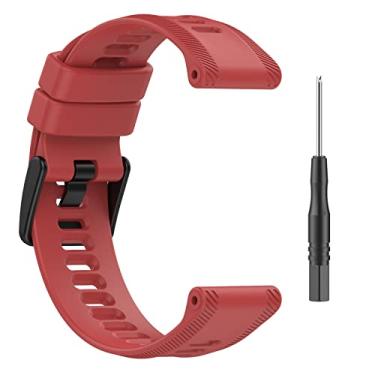 Imagem de Pulseira de silicone para relógio inteligente de 22,4 mm para Garmin Forerunner 955 Descent G1