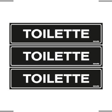 Imagem de Combo 3 Placas De Sinalização Toilette 30x7 Ekomunike - A-429 F9e