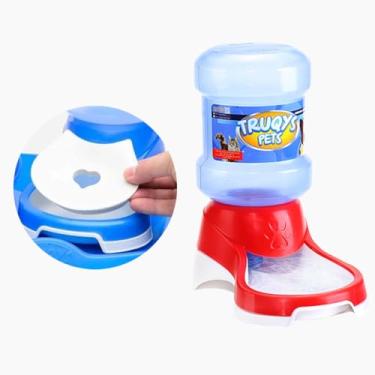 Imagem de Kit Bebedouro Automático Pet 2L para Cães Gatos Cachorro Caes Pequeno Médio Porte e Adaptador Boia para Pelos Longos Água Sempre Fresca e Limpa Fonte Galão Pote Vasilha Bebedor Animais - Vermelho