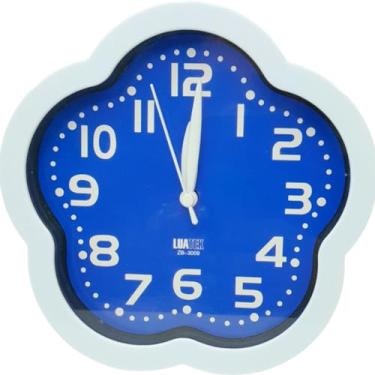 Imagem de Relógio Analógico Despertador de Parede Leitura Fácil Com Amplo Diâmetro e Ponteiros Luatek - NANU SHOP (Azul)