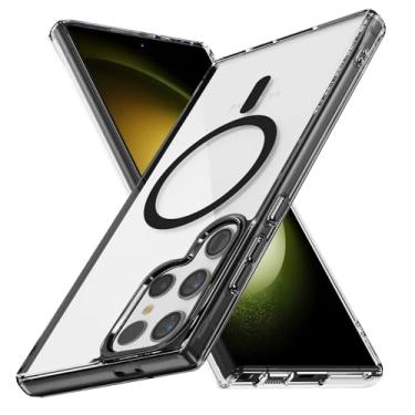 Imagem de Lunivop Capa rígida para Samsung Galaxy S24 Ultra [compatível com carregamento sem fio Magsafe] Capa magnética resistente a amarelamento transparente para S 24 Ultra 6,8 '' 5G 2024 Rugged Best Phone