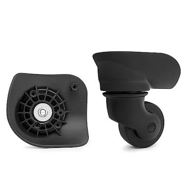 Imagem de TarppedRock Rodas de substituição para malas, conjunto de 2, rodas giratórias de substituição esquerda e direita para mala de viagem, capa de alfândega, Preto, One Size, Tr47r - 2 peças