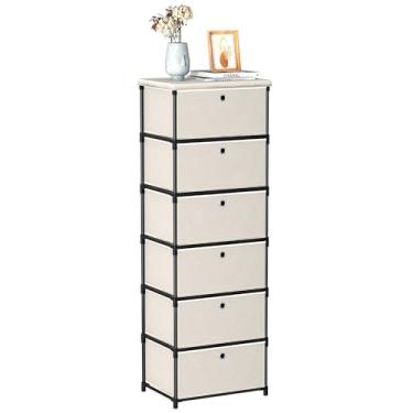 Imagem de LUKYTOWER Gavetas de armazenamento de tecido, cômoda pequena com gavetas, organizador de caixa de armazenamento de tecido resistente para armário