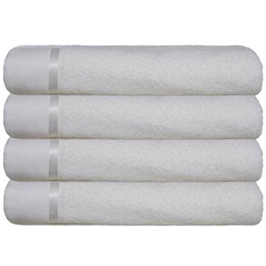 Imagem de Kit 4 Toalhas Banhao Gigante Glamour 500g - Super Macia (Branca)