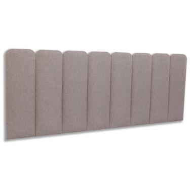 Imagem de Cabeceira King Estofada  Kit 10 Placas  Arredondada - Linho Castor