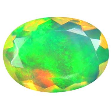 Imagem de 1,25 ct AAA+ Qualidade da pedra preciosa corte oval (10 x 8 mm) opala arco-íris não aquecida genuína e extraída da pedra preciosa solta da Terra