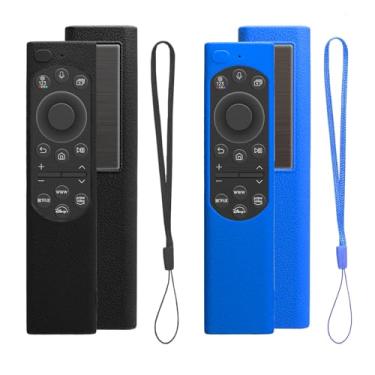Imagem de Pacote com 2 capas para controle remoto Samsung Smart TV, capa protetora de silicone para Samsung Solar Cell Remote 2021 2022 BN59-01357 BN59-01385 BN59-01265A Suporte de capa para controle remoto