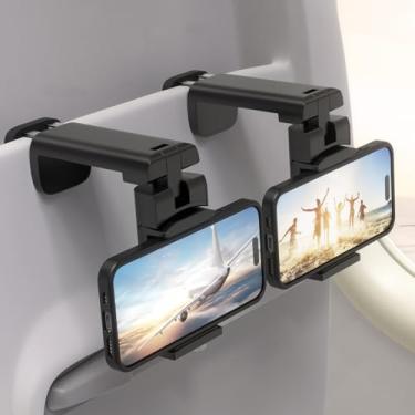 Imagem de Klearlook Suporte de telefone para avião, suporte de telefone portátil com rotação de 360 graus para viagens, suporte de telefone flexível para mãos livres, compatível com i'Phone 13/12 Pro, telefones Android 2 unidades