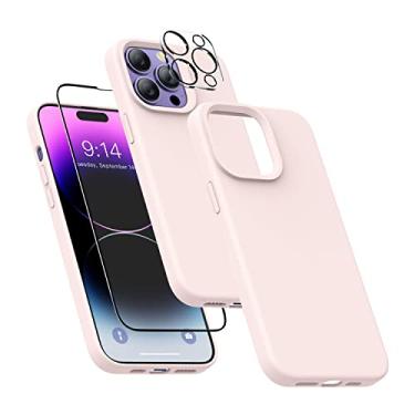 Imagem de MXX Capa para I Phone 14 Pro - Capa de silicone com protetor de tela e protetor de lente de câmera - Forro de microfibra antiarranhões e proteção total