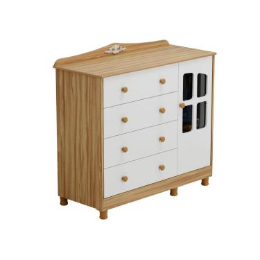 Imagem de Comoda Bebe Moveis Peroba Provençal Elo 04 gav 01 pt MDF