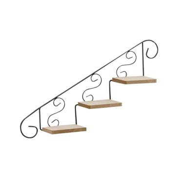 Imagem de Generic Prateleira decorativa de escada, suporte de planta, rack de armazenamento de decoração de parede retrô, prateleira de parede para banheiro, cozinha e, para cima
