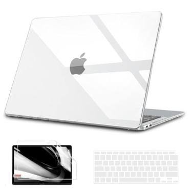 Imagem de B BELK Compatível com MacBook Air 13 polegadas 2022 2021 2020 2019 2018 M1 A2337 A2179 A1932 Touch ID, capa rígida de plástico para MacBook Air 13,3 polegadas + capa de teclado + protetor de tela