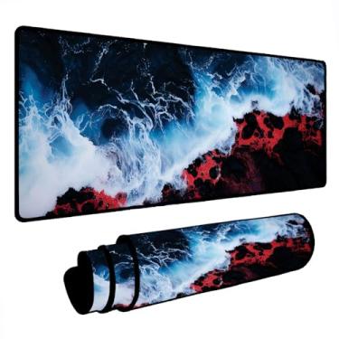 Imagem de Novo Mouse Pad Gamer Deskpad Speed Extra Grande Borda Costurada Profissional Varios Tamanhos - Maremoto (120x60)