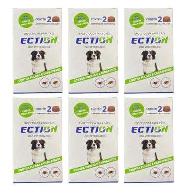 Imagem de Ection Anti Pulgas E Carrapatos 20kg a 40kg - Caixa Com 12 Comprimidos mastigáveis