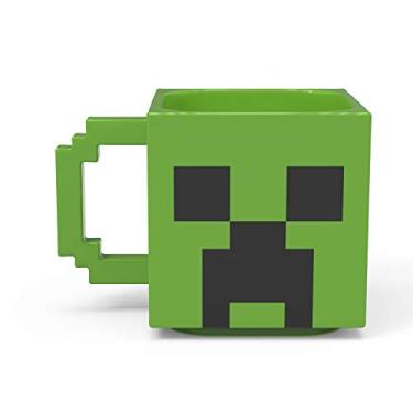 Imagem de Zak Designs Caneca de café de cerâmica esculpida com personagem 3D exclusivo Minecraft, lembrança colecionável e maravilhosa caneca de café (600 ml, creeper, livre de BPA)