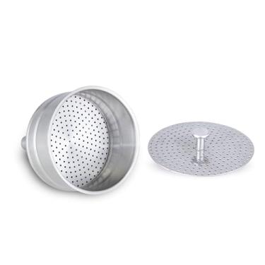 Imagem de Easyworkz filtro de funil de café de aço inoxidável com redutor, substituição para máquina de café expresso, tamanho 4 xícaras