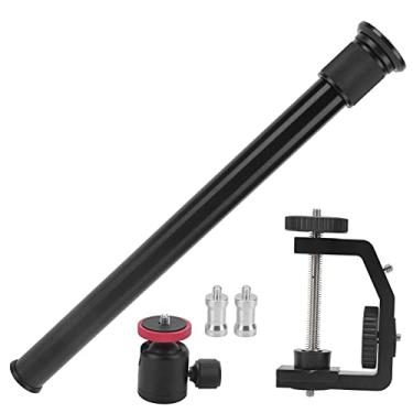 Imagem de Suporte de Luz de Mesa, Suporte de Luz de Braçadeira de Mesa Liga de Alumínio Preto Com Cabeça Esférica para Câmera Digital para Luz de Preenchimento para Luz Fotográfica (Terno