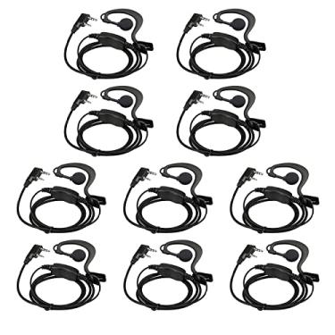 Imagem de Fone de ouvido Walkie Talkie com microfone único fone de ouvido de rádio bidirecional para rádio Baofeng UV-5R BF-888S Arcshell Retevis H-777 RT21 RT22 Kenwood rádio bidirecional da LUITON (pacote com 10)