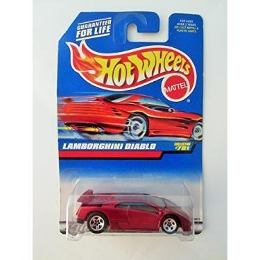Imagem de Hot Wheels Maroon Lamborghini Diablo 5-Spoke 1998 Coll #781 on RED Card 1:64 Scale by Hot Wheels