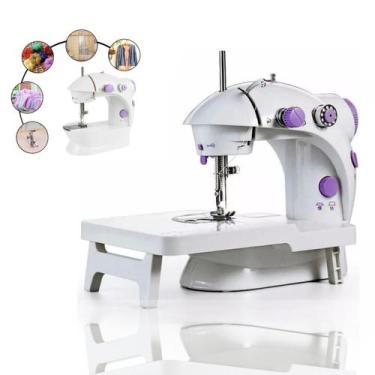 Imagem de Mini Maquina de Costura Doméstica com Bancada de Apoio Portátil Bivolt
