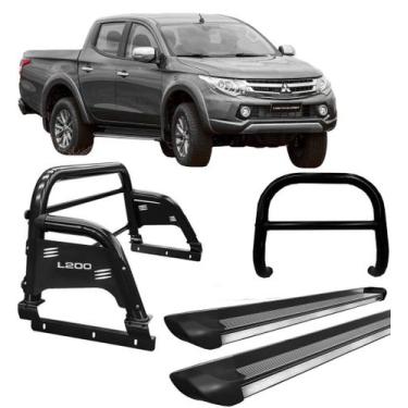 Imagem de Kit Quebra Mato Estribo Personalizado  Santo Antônio 020 L200 Preto - 