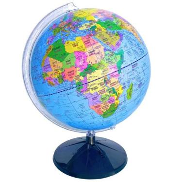Imagem de Globo Terrestre Político Bilíngue 30 Cm Base Preta Sem Luz Libréria - 