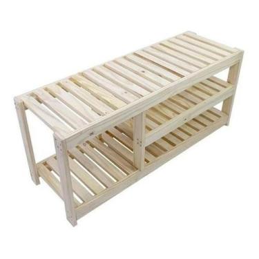Imagem de Sapateira Otimizada Pinus Com Banco 50X110X35Cm - Supermax