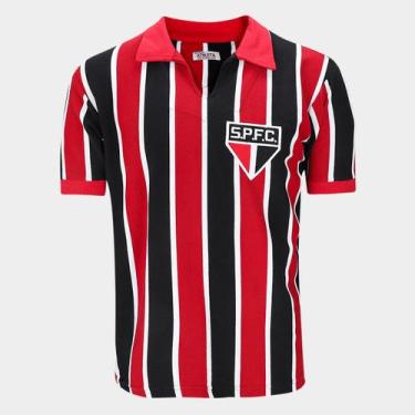 Imagem de Camisa Polo Retrô São Paulo Athleta Masculina, Listrado, P