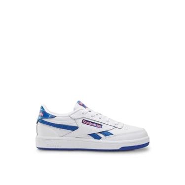 Imagem de Reebok Tênis infantil unissex Club C Revenge, Branco/azul vetorial/coral digital, 13.5 Little Kid