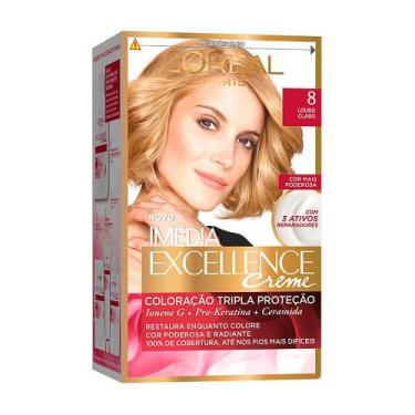 Imagem de Tintura Creme Imédia Excellence L'oréal Louro Claro 8 Kit
