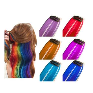 Imagem de Mecha Cabelo Colorida Presilha Tic-Tac - Extra Festas, Ruivo