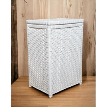 Imagem de Cesto de Roupa Fibra Sintética Tipo Vime Junco 45 Litros 40x25x55 - ar