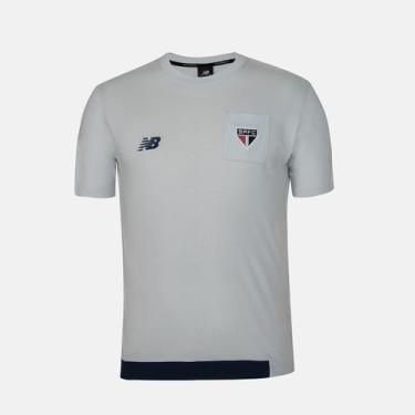 Imagem de Camisa São Paulo Viagem 1 24/25 New Balance Original Cinza, Cinza, Mar
