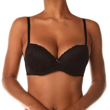 Imagem de Sutiã Com Renda DeMillus 67249 Microfibra, Preto, 42
