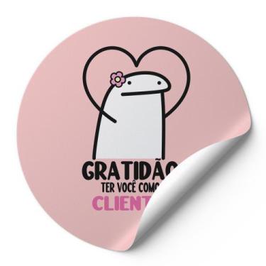 Imagem de 120 Etiquetas Adesivos Redondos Gratidão Ter Você Como Cliente Meme Be