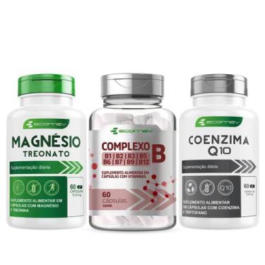 Imagem de Kit Complexo B B1 B2 B3 B5 B6 B7 B9 B12 Biotina + Coenzima Q10 + Magne