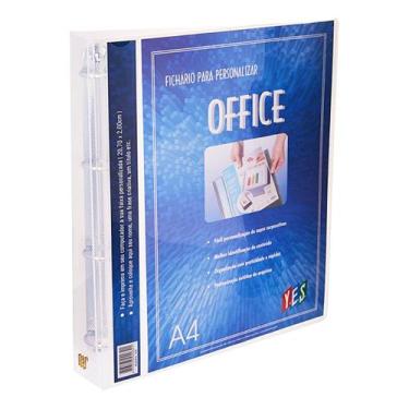 Imagem de Fichário 4 Argolas A4 Personalizável Transparente Cristal Para Cards A