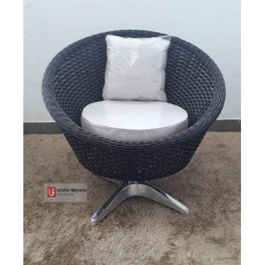 Imagem de Poltrona Giratória Paris Com Pé Reforçado em Fibra Sintética e Alumíni