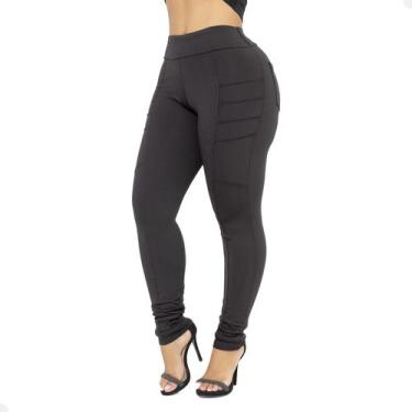 Imagem de Calça Montaria Skinny Suplex Flanelado Felpada Com Bolso - Levitali, P