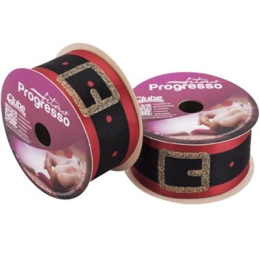 Imagem de Fita de Cetim 38mm Cinto Papai Noel Glitter 10 mt Fitas Progresso - In